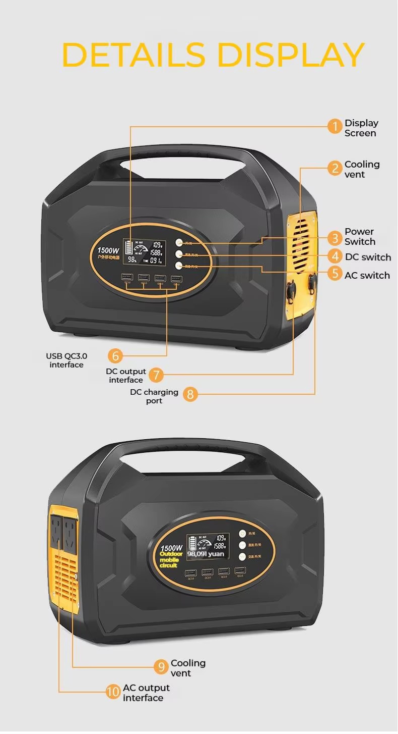 S1500 1462Wh portable mobile energy storage power bank