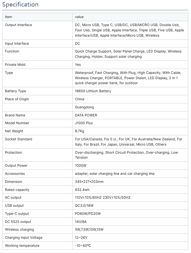 932Wh portable mobile energy storage power bank