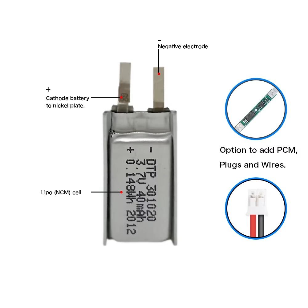 40mAh Brand New Lipo Battery 3.7v Li-Polymer Battery