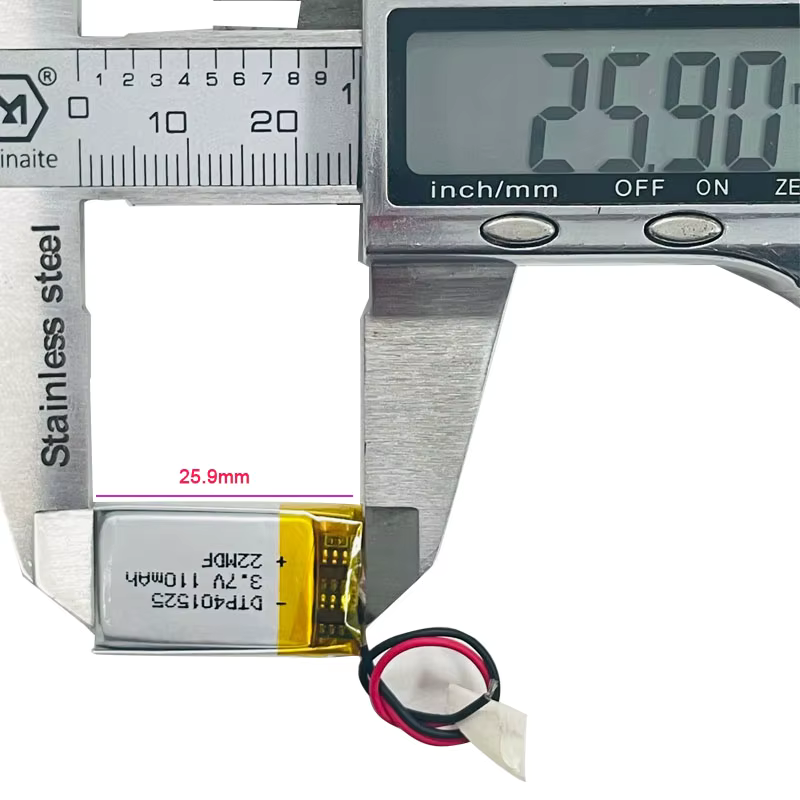 401525 - 3.7V 110mah Lithium Polymer Battery Manufacturer Suitable for MP3 and Other Electronic Devices