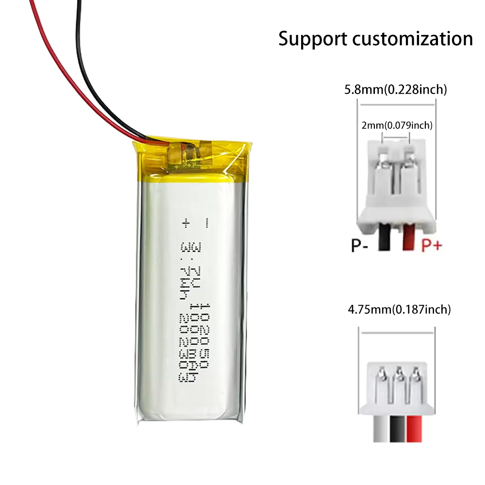 Lipo Battery 102050 3.7v 1000mah Lithium Polymer Battery for Smart Watch GPS
