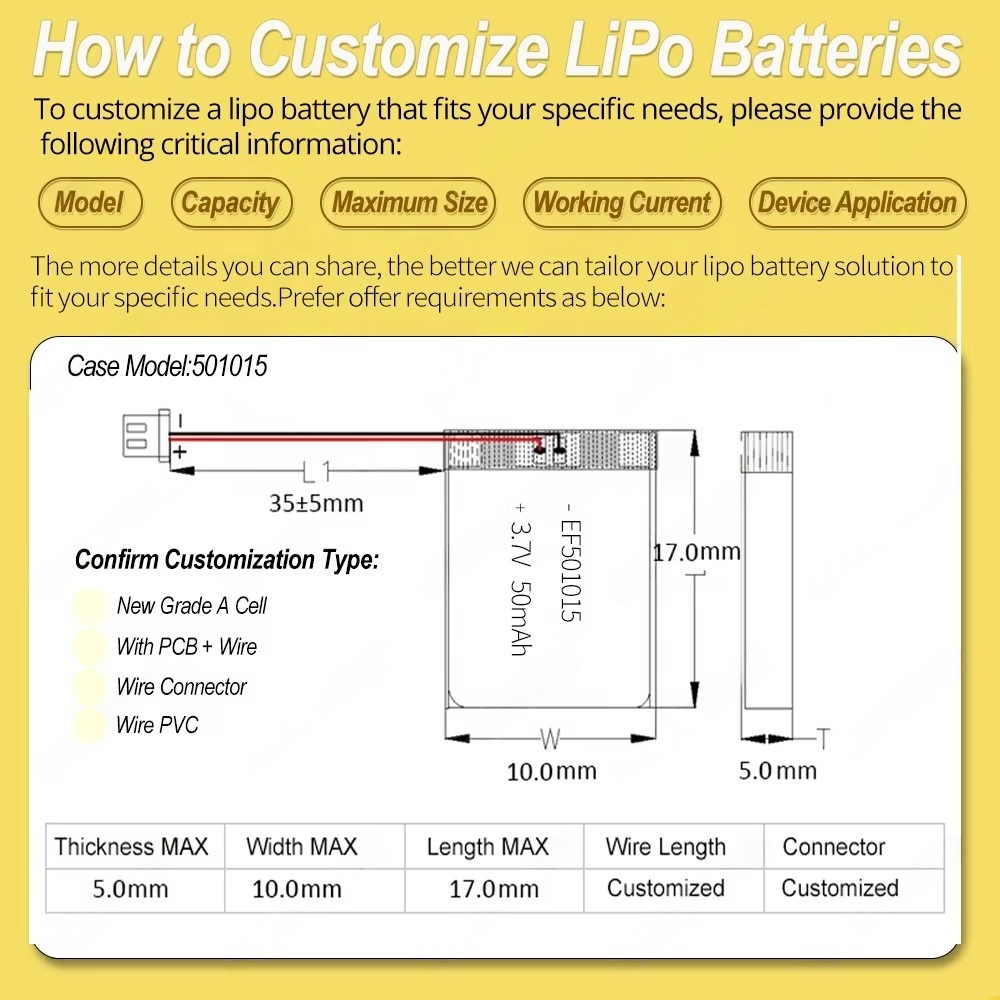CM JST-PH-2P Connector 603040 2.22Wh 600Mah 3.7v Lithium Polymer Battery for Smart Watch