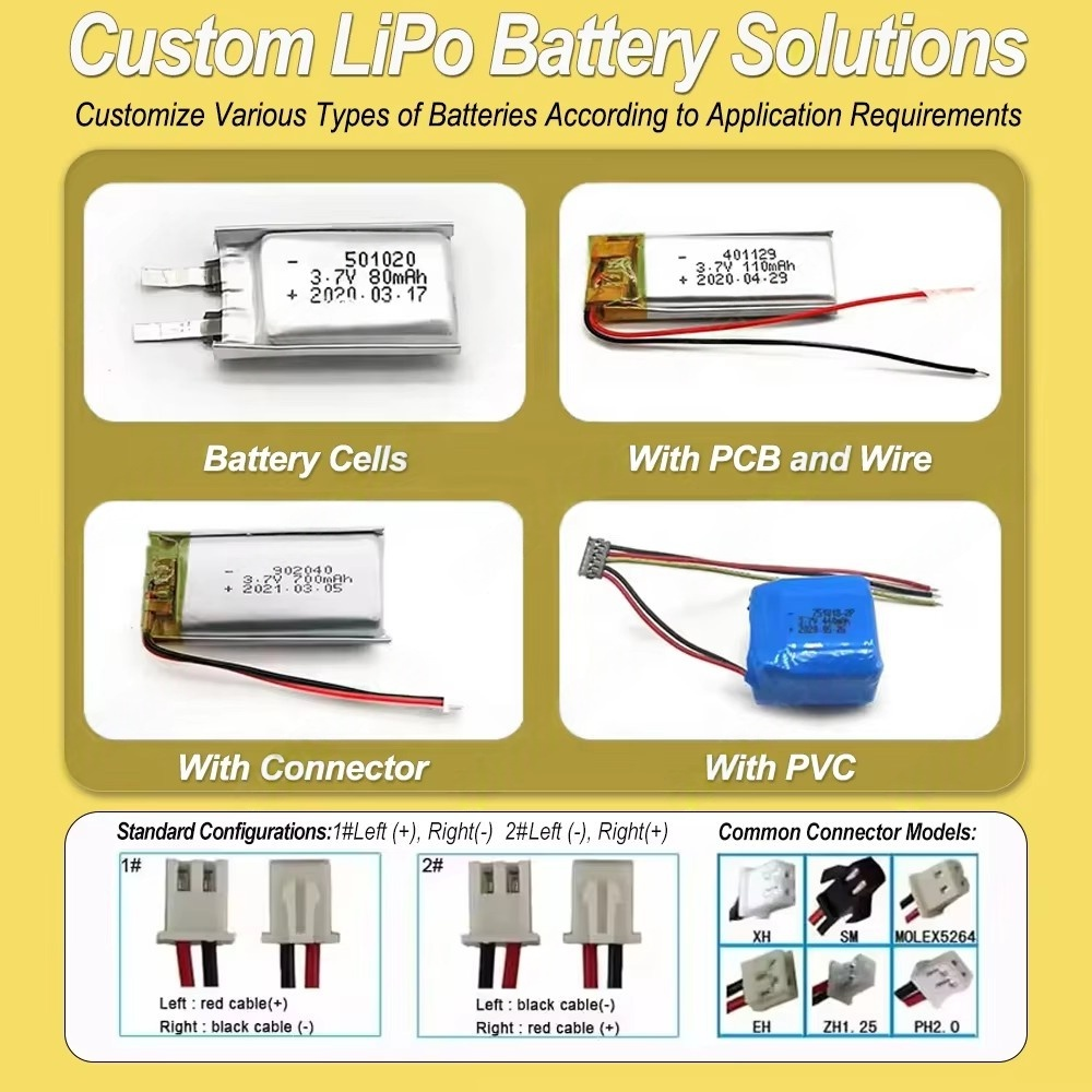 CM JST-PH-2P Connector 603040 2.22Wh 600Mah 3.7v Lithium Polymer Battery for Smart Watch