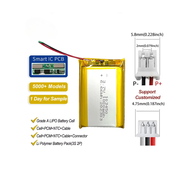 103450 5.5Wh 1500Mah 3.7v LiPO Battery for Digital Products