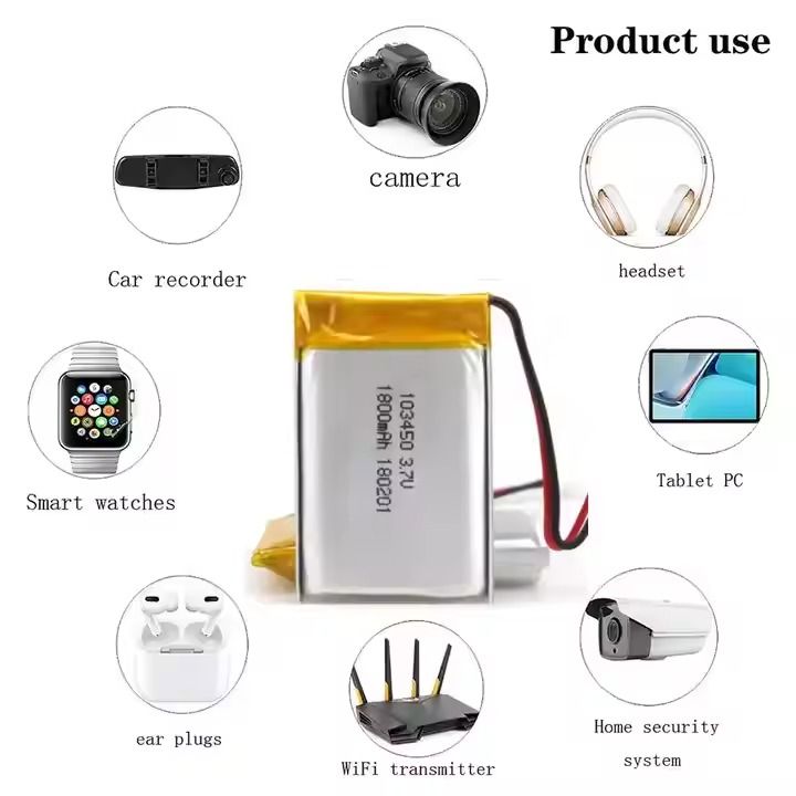 103450 3.7v 1800mah 2000mah Lipo Battery Rechargeable Polymer Lithium Battery for Medical Device