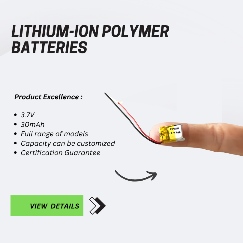 Small Mini Li-Polymer Battery 401012 3.7v 30mAh for TWS Headphones
