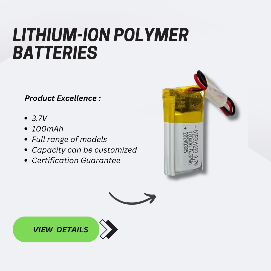 501220 3.7v 100mAh Polymer Lithium Battery Bluetooth