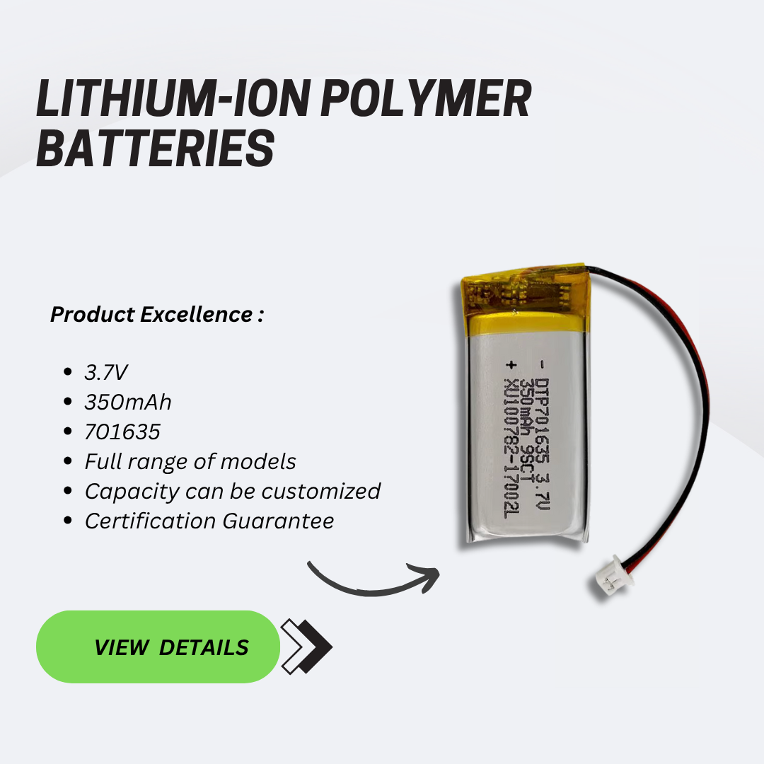 DTP701635 350mah 3.7V Lithium Polymer Battery