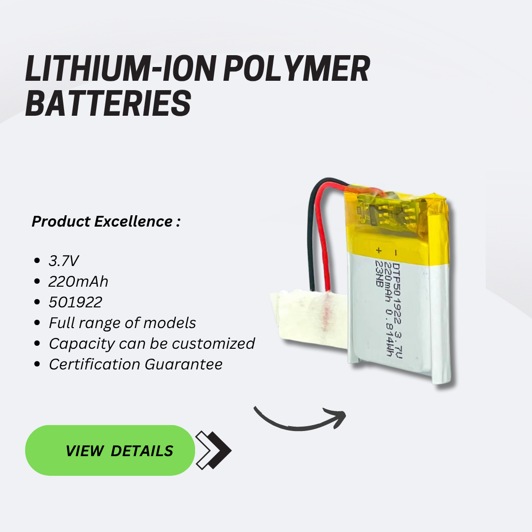 501922 220mah 3.7v Lithium Polymer Lithium Battery