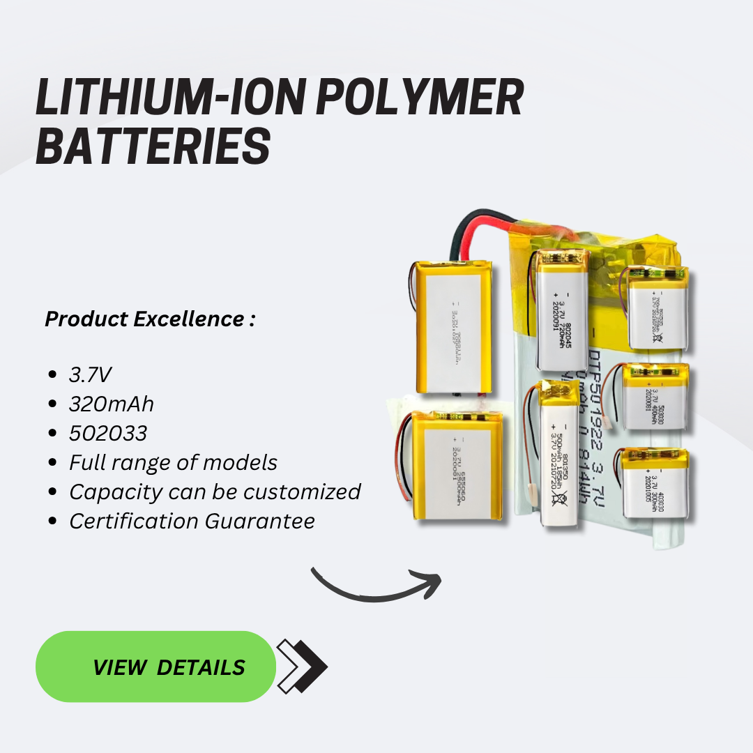 502033 320mah 3.7v Li-ion Polymer Lithium Battery