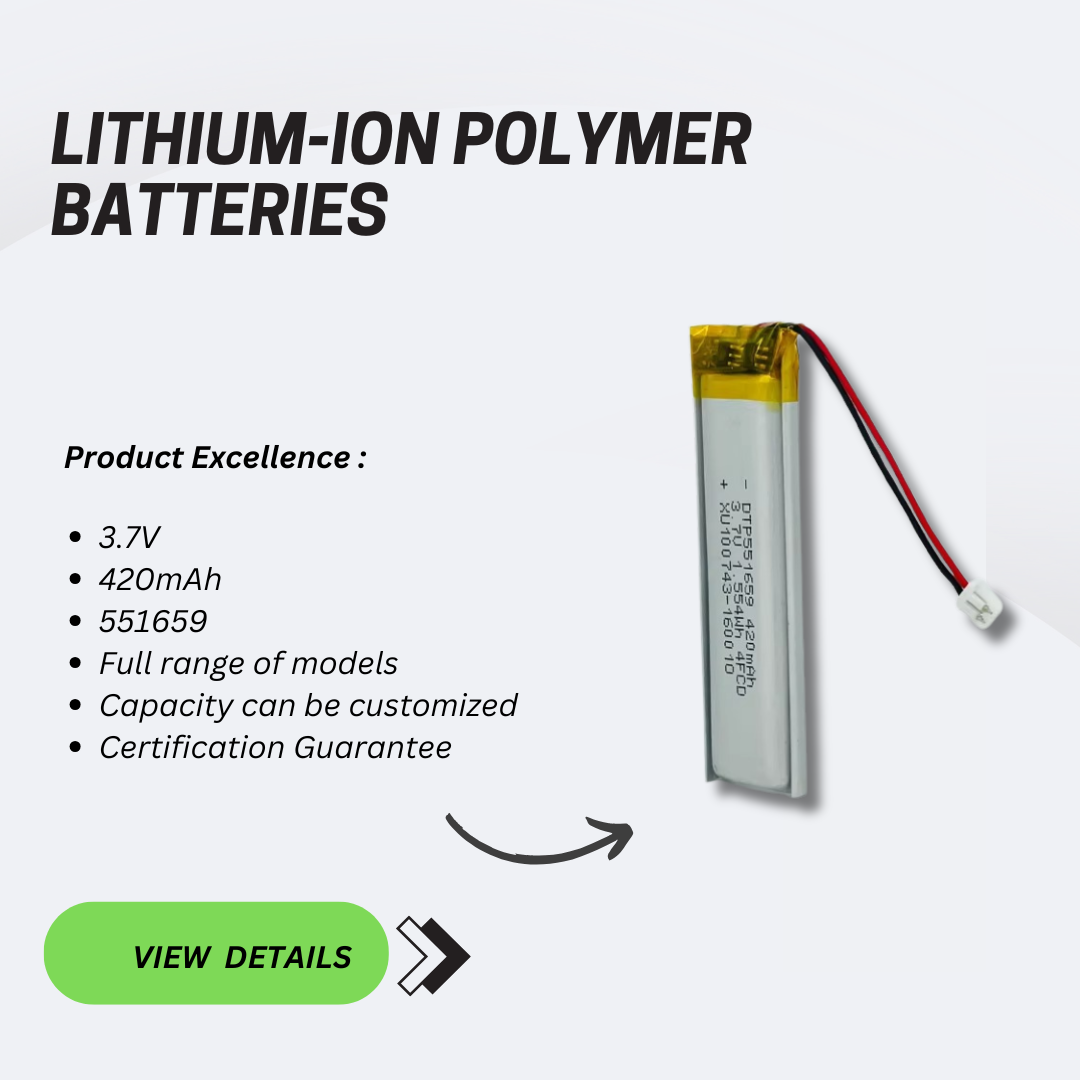 551659 420mah 3.7v Lithium Polymer Battery Manufacturer