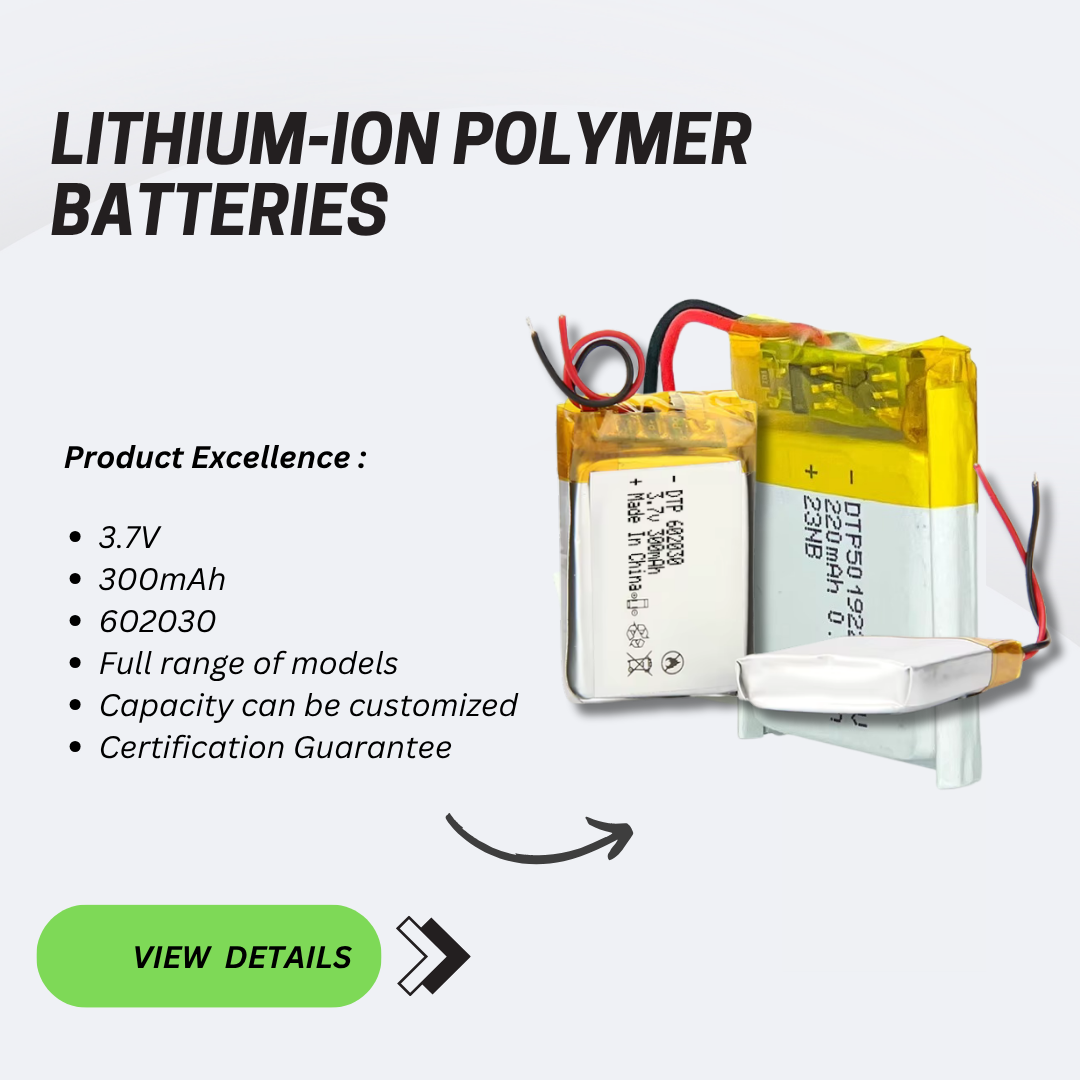 602030 Rechargeable 3.7v 300mAh Lithium Polymer Battery Pouch General Purpose Lithium Ion Battery