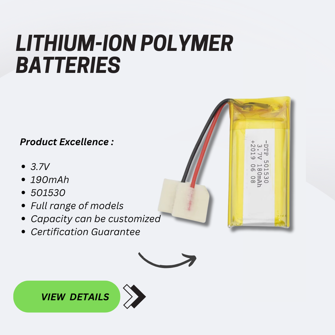 DTP501530 190mAh Lithium Ion Polymer 3.7v Battery Manufacturer