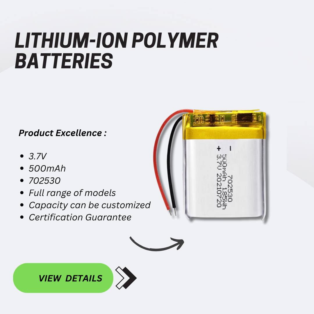 500mAh 3.7v Lithium Ion Coin Cell 702530 for MP4 Pocket Lithium Ion