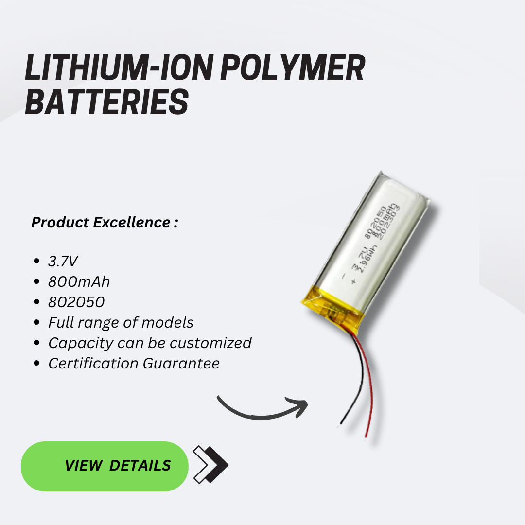 802050 2.96Wh 800Mah 3.7v LiPO Battery for Desk Lamp Cabinet Lamp