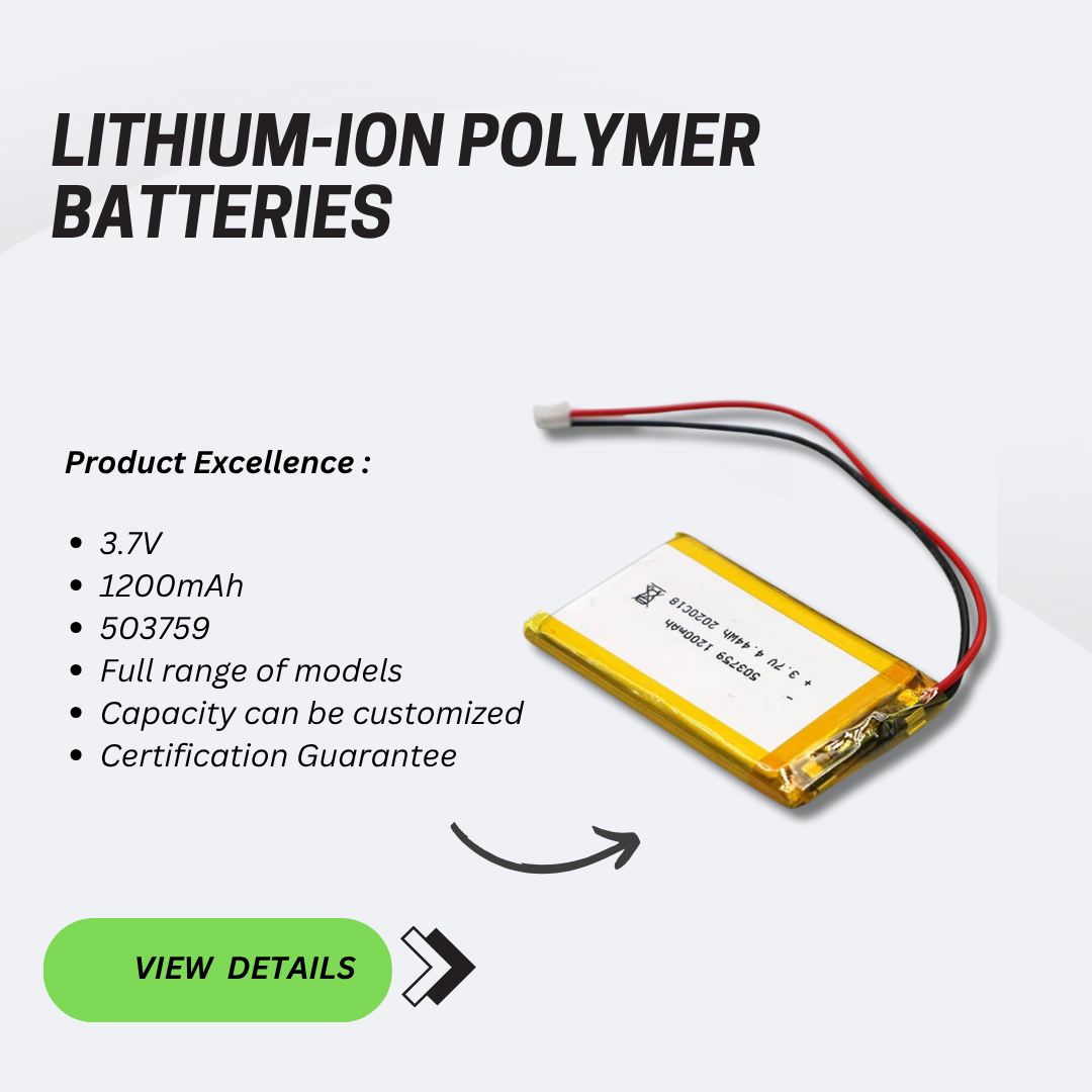 Lithium Cell 503759 1200mAh 3.7v Li-po Battery Pack With Pcm for Driving Recorder