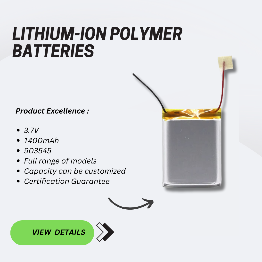 Rechargeable Lithium Ion Polymer Battery 3 7V 903545 1400mAh