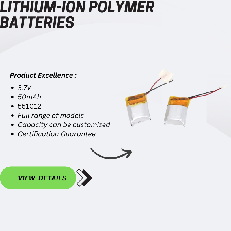 Ultra Thin Li-polymer Battery 50mAh 551012 3.7V Lipo Battery for Mini GPS